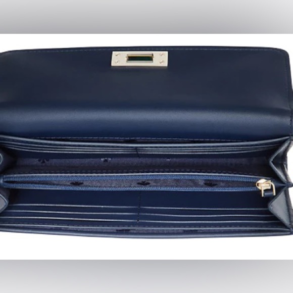 Kate Spade Lucia Lily Blooms Medium Purse and Wallet Set Green Navy Pink - Picture 15 of 15